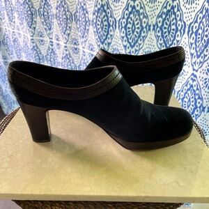 Italian Black Suede Platform Shoes